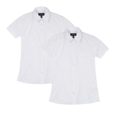 Pack of two girls' white school blouses
